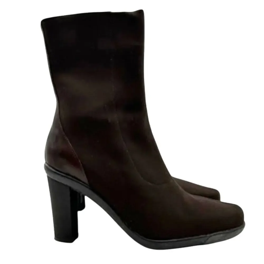 Donald J Pliner repe Elastic Mid Calf Boots Size 9 Brown Heeled Italy Designer